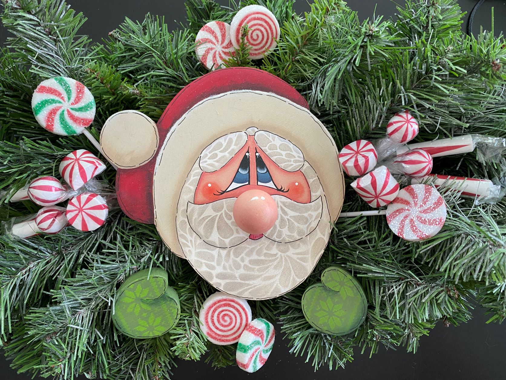 Santa Wreath Ornament - Product Image